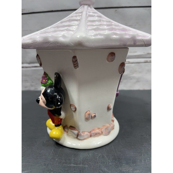 Vintage Disney Mickey and Minnie Teleflora Vase/Ceramic Container With Lid - Picture 2 of 11
